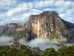Canaima National Park Angel Falls with clouds