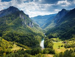 Durmitor National Park river through the valley