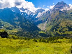 Hohe Tauern with forested mountain landscape