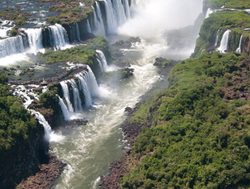 Aerial view up Iguacu Falls