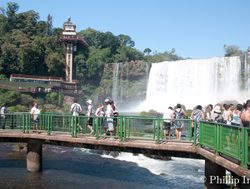 Different observation decks of Iguacu Falls