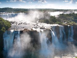 View of Argentina side of Iguacu Falls from Brazil