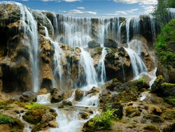 Jiuzhaigou National Park waterfall cascading falls