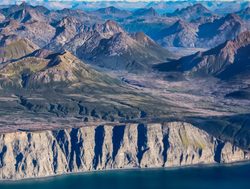 Aerial view of Katmai mountains