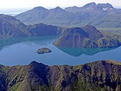 Katmai National Park aerial view of lake