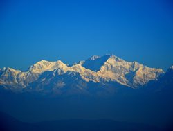 Snow covered Khangchendzonga mountain in National Park