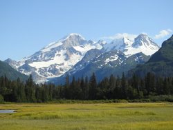 Mountain landscape of Lake Clark National Park