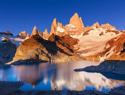 Los Glaciares National Park Mount Fitz Roy sunsetting reflectionjpg