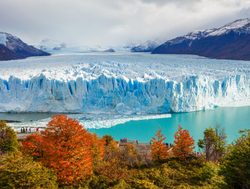 Perito Morena Glacier with fall foliage