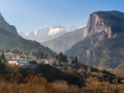 Mount Olympus National Park city with mountain