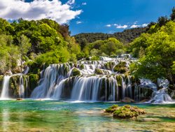 Plitvice Lakes National Park cascading falls