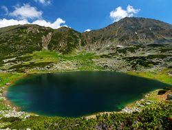 Retezat National Park lake in mountains
